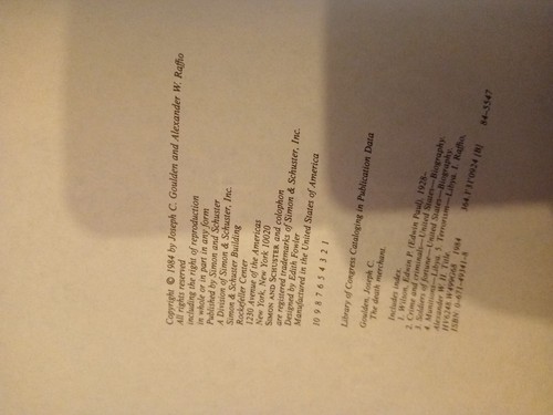 THE DEATH MERCHANT: THE RISE AND FALL OF EDWIN P. WILSON By Joseph C. Goulden - Picture 7 of 7