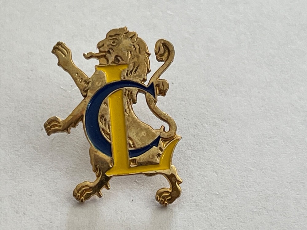 Vintage Credit Lyonnais Bank Lion Logo Enamel Pin Badge