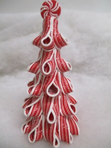 Peppermint Candy Cane Christmas Tree ~ sugared ~ 6.5&quot; ~ claydough | eBay