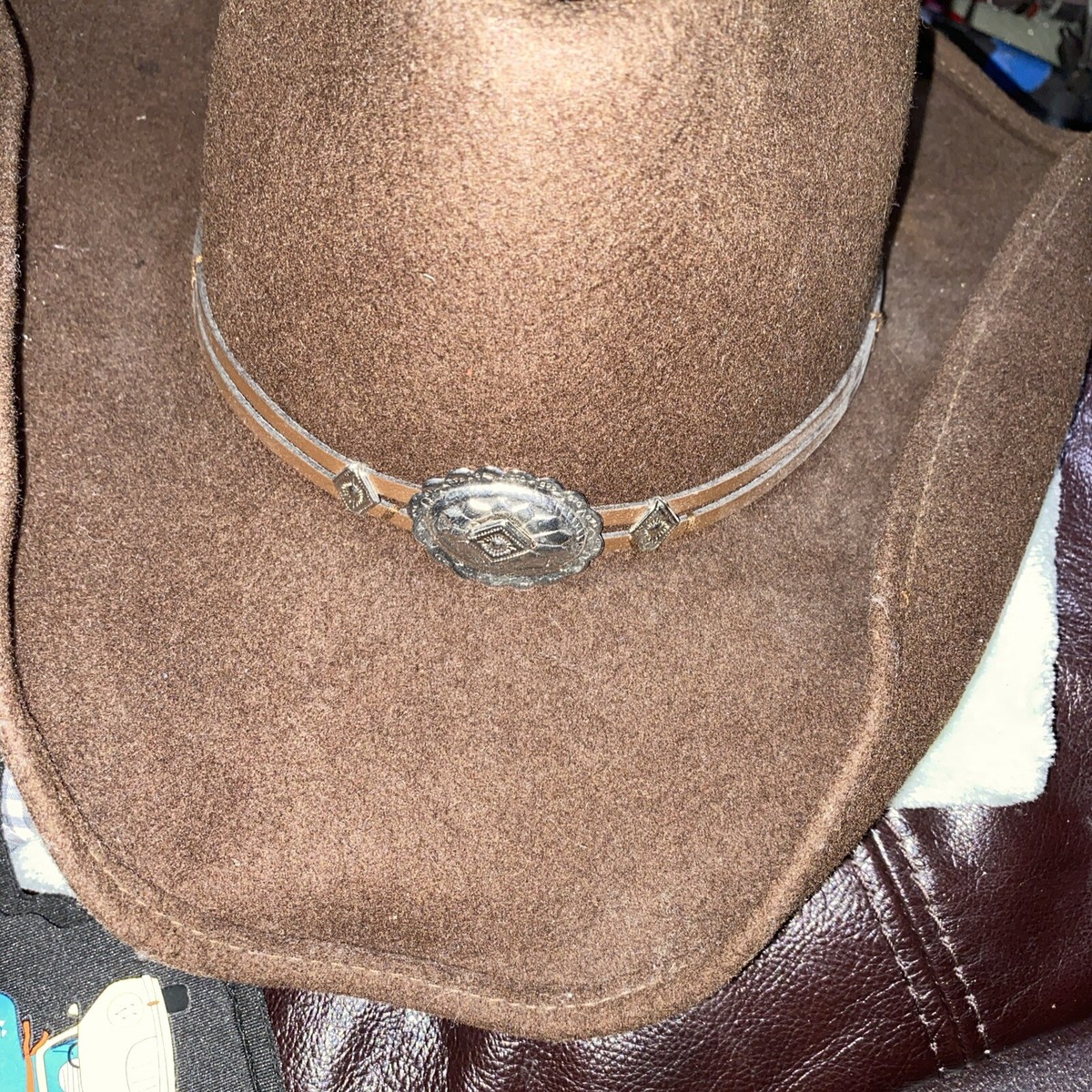 Rodeo Dr. Collection Stetson Brown Suede Leather Western Hat Straw Hat Stetson Rodeo Drive Collection Stetson Roxbury  main image 4