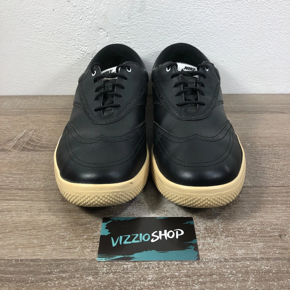Nike Lunar Swingtip LEA Spikeless Black Wingtip Golf Shoes Men s