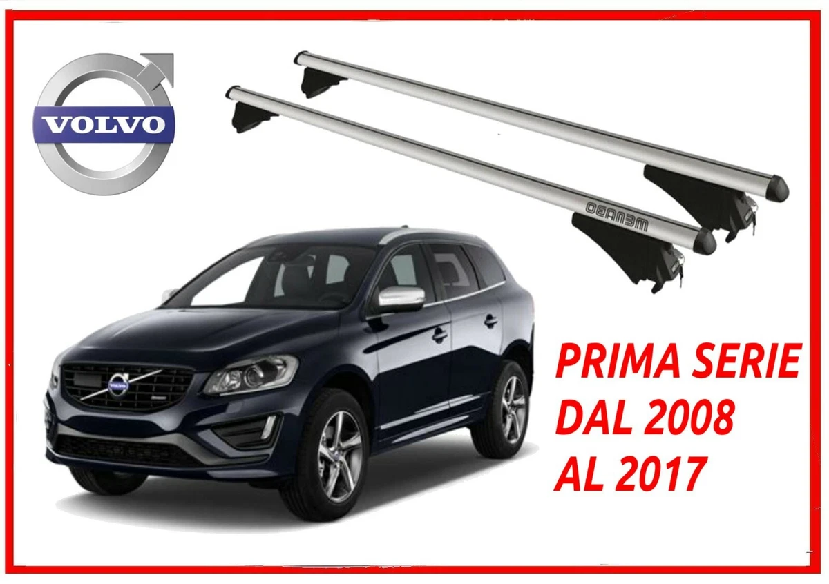 Barre Portapacchi OMAC In Alluminio Per Volvo XC60 2008-2025, Set Da 2 Pezzi Nere, Omologate ABE, Portata 100 Kg, Perfette Per Box Da Tetto, Portabici E Portasci