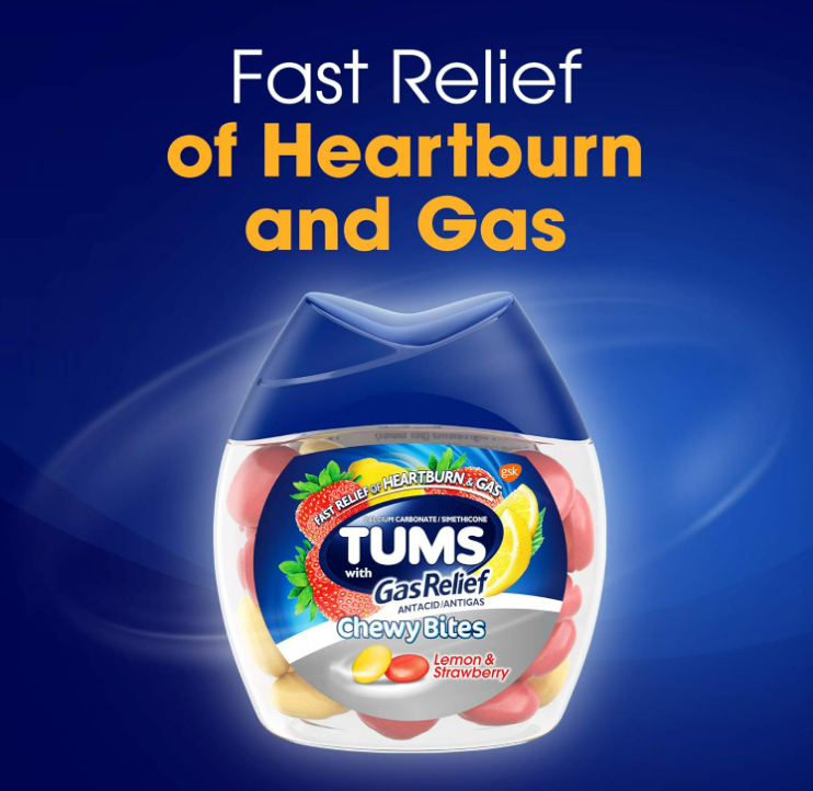 TUMS Chewy Bites Antacid Tablets for Chewable Heartburn & Acid
