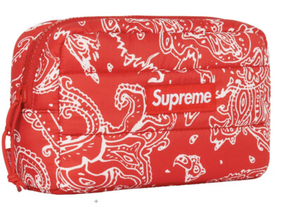 Supreme Puffer Backpack Pouch SET Red Paisley FW22 Brand New FAST