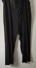 INVESTMENTS IISOFT SEPARATES PLUS SIZE 3X WIDE LEGS PANTS ELASTIC WEIST BLACK
