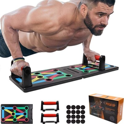 GLKEBY 12 in1 Liegestütz Board System, faltbares tragbares Liegestütz Rack Board, Multifun