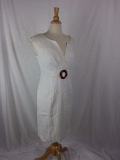ELIZA J New York Cream Dress Size 8 Career Formal Cotton Spandex EUC