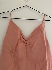 Mango Ladies dress Peach Pink Size 160/80A  EUR xs USA 2 100% linen