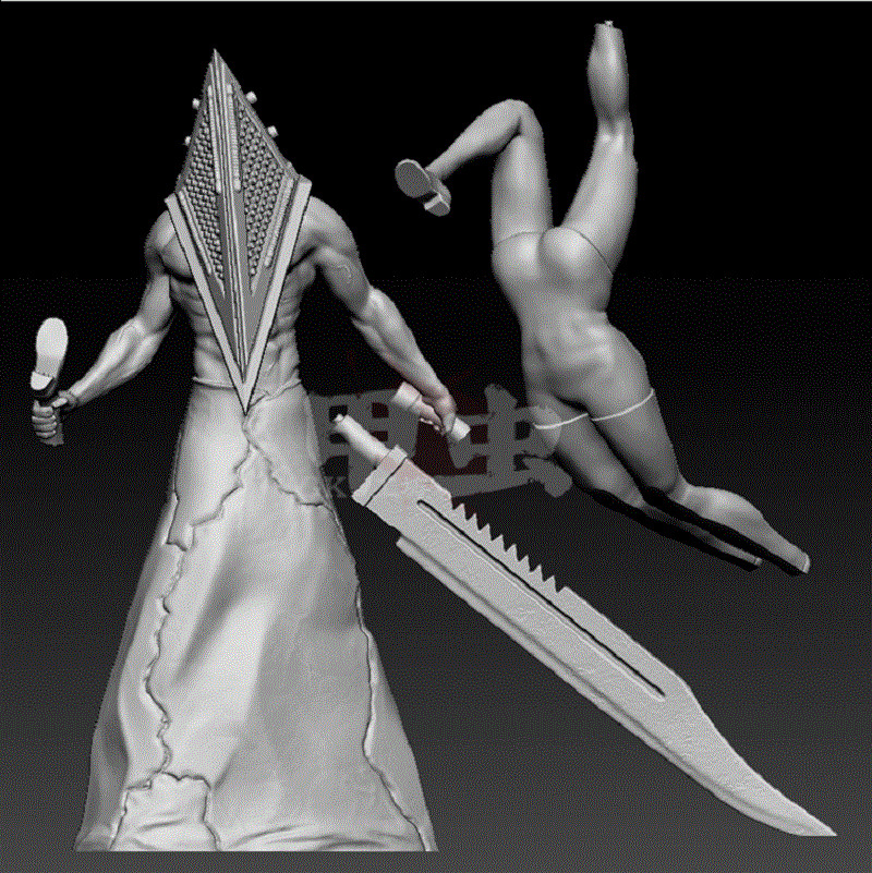 Boneco action figure Pyramid Head + Enfermeira coleção Silent Hill -  Impressão 3D