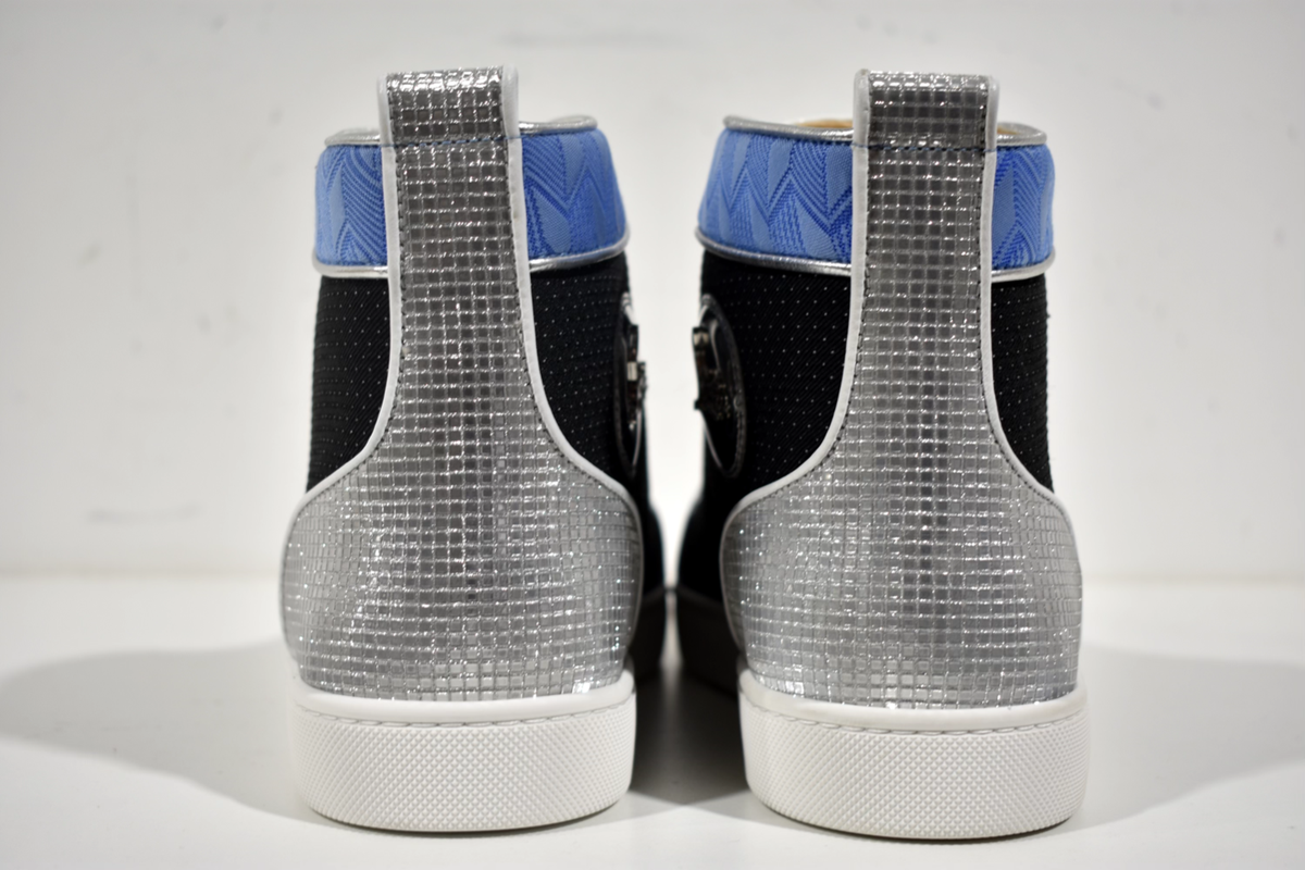 Christian Louboutin Lou Spikes Orlato Flat White Blue High  display picture 1