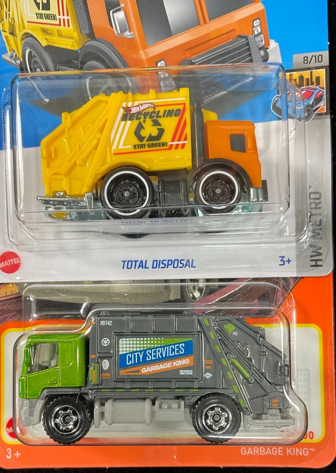 Hot Wheels - Total Disposal + Matchbox GARBAGE KING Truck , Recycle Truck Lot 2 - Image 4 of 4