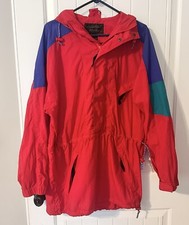 Vintage Eddie Bauer Anorak Pullover Jacket Coat hooded parka Color Block Medium
