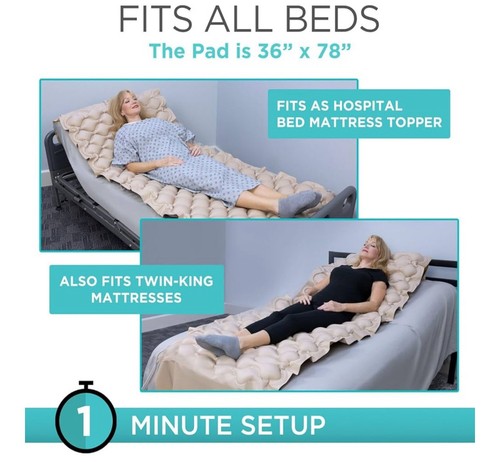 VIVE Wechsel-Luftdruckmatratzenauflage - Original Bettschmerzen Vorbeugung leise - Bild 5 von 9