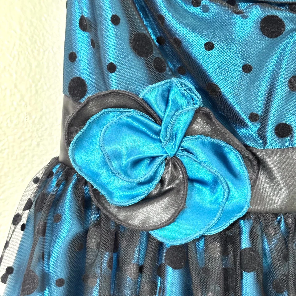 Vestido De Colección Y2K Gunne Sax Jessica McClintock Sin Tirantes Polkadot Cupcake HOCO Baile de graduación Foto 4 de 4