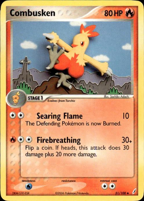 Vintage Wotc Pokemon Combusken Crystal Guardians 31/100 Light Play LP