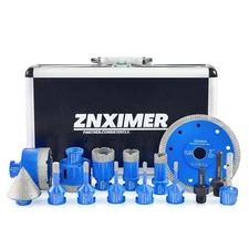 Diamond Hole Saw Kit for Tile, Ceramic, Granite, Marble and More Drilling