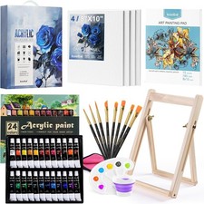 Acrylic Art Set, 41 PCS Painting Kit, Acrylic Paint Set for Kids, Painting Suppl