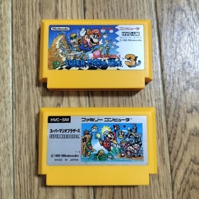 Nintendo New Famicom FC Console AC Adapter AV Cable + SMB 1 & 3 - Tested