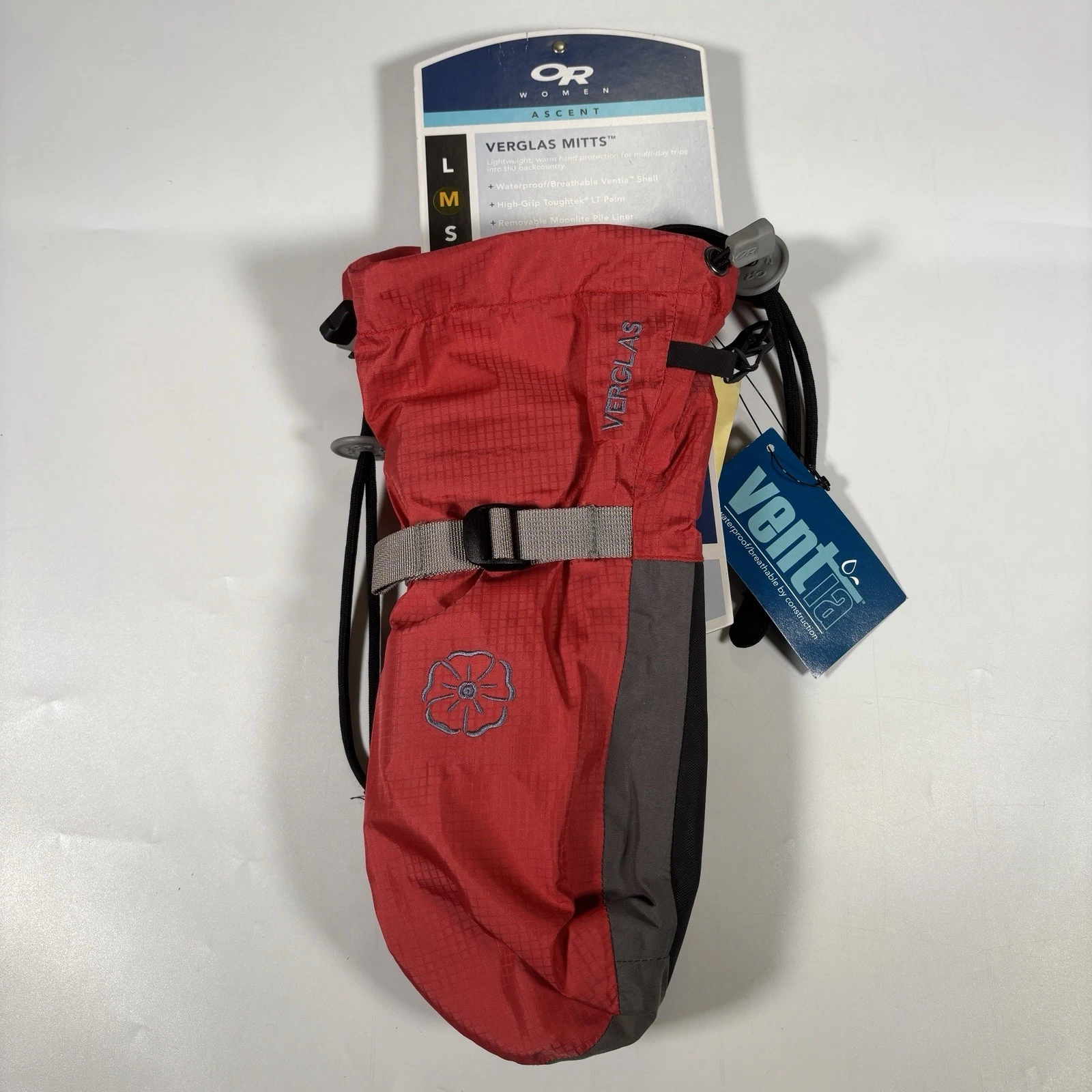 Outdoor Research Women’s Verglas Mitts Ventia gloves mittens Size M New NWT