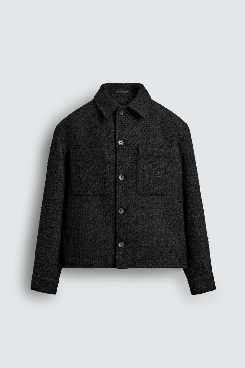 New Zara Men Textured Pocket Overshirt Shirt Jacket L 7380/110