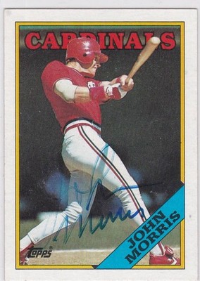 1988 Topps #536 John Morris Cardinals Signed Auto IP Autograph Free Shipping!