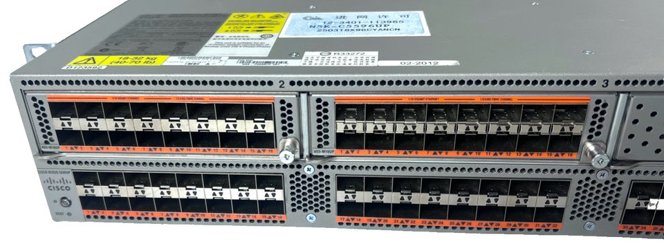 Cisco Nexus 5596UP 48 Port 10Gbps FC SFP+ Switch N5K-C5596UP V01 Dual ...