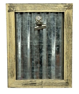 Rustic Wood & Metal Clip Frame For Photos Or Notes 6x4.5'' country chic READ
