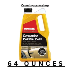 Carnauba Wash Wax Liquid Clean Shine Protect Sudsy Quick Rinse Spot Free 64oz