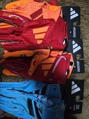 Lot Of 6-2026-Adidas Adizero 15 Electric GripTack   Football Gloves Blue,purple