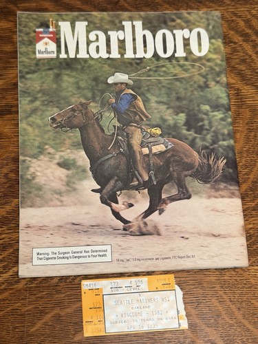Vintage 1982 Seatlle Mariners Program & Ticket 4/17/82 VS OAKLAND A’s - Picture 3 of 4