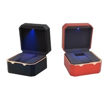 Single Slot LED Light Watch Case Antidust Display Storage Holder Luxury Gift Box