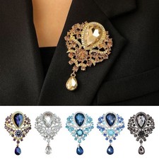 Clear Crystal Bridal Brooch Flower Design Crystal Rhinestone Brooch  Women