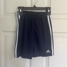 Toddler Boys Adidas Three Stripe Athletic Blue Shorts - Sz 5