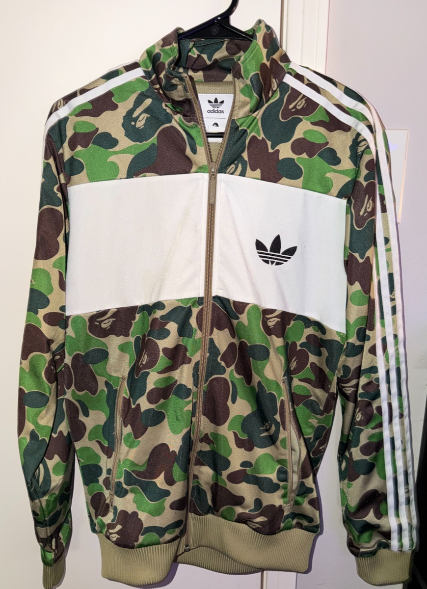BAPE X Adidas Original ABC Camo Track Jacket - Green, Size Small