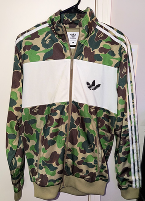 BAPE X Adidas Original ABC Camo Track Jacket - Green, Size Small