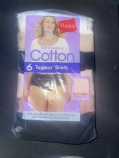6 Hanes Women  s Breathable Cotton Tagless Briefs Underwear Size 8 XL Open Pack