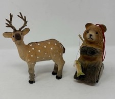 Handmade Hand Carved Wooden Bear Ornament & D...