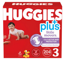 Huggies Plus Little Movers Size 3, 204-count