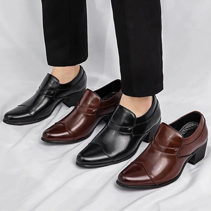 Para Hombres Punta Pull on Noche Fiesta Boda Formal Vestido Tacón Cubano Zapatos Nuevos
