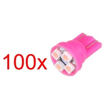 100x Purple T10 194 168 921 Wedge 4-3528SMD LED Bulb Instrument Cluster Light