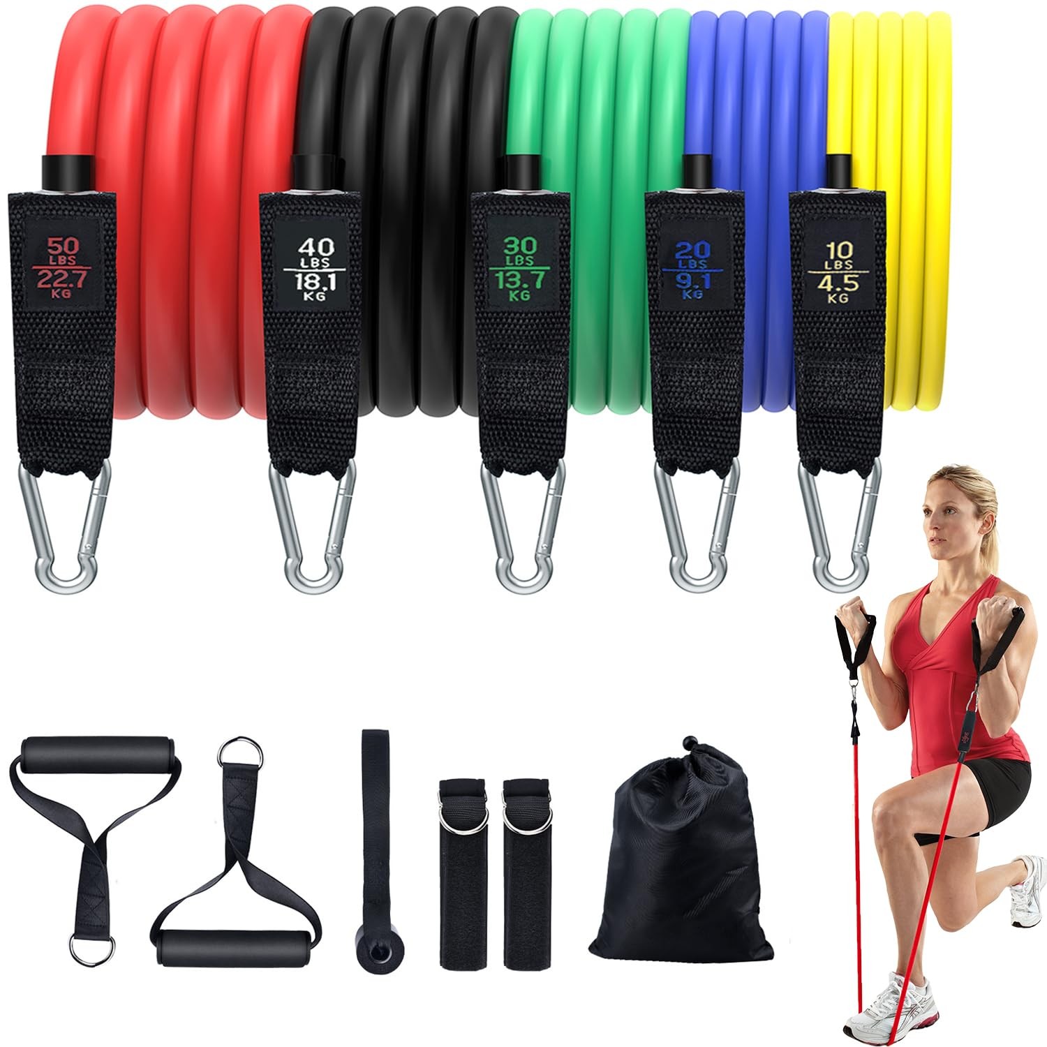 Resistance Bands Set with Handles Door Anchor