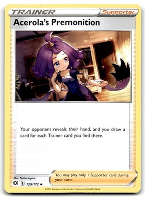 2022 Sword & Shield - Brilliant Stars Acerola s Premonition Null/Uncommon #129