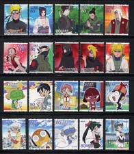 2009-10 Used Animation Hearo & Heroine No. 11 & 12, 80 yens 20 diff. Stamps.