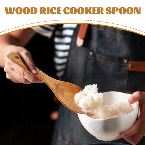 Arrocera Cuchara Pala para Servir Cocina Cucharas de Madera Cucharas Cocidas - Imagen 3 de 12