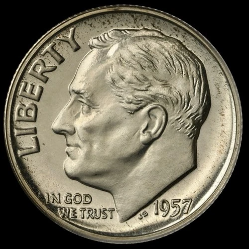 🔥1957 Proof Roosevelt Dime • Gem • 90% Silver • Light Toning • Cameo Reverse🔥