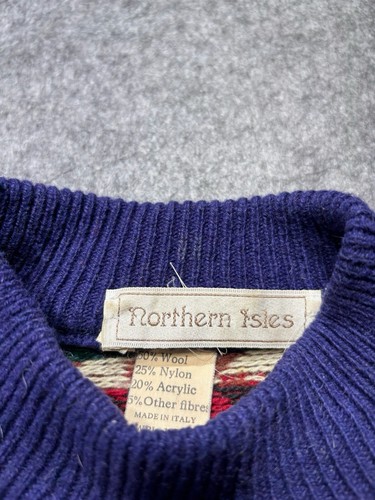 Vintage Northern Isles Sweater Adult Medium Colorful Chunky Knit Pullover Coogi - Picture 2 of 10