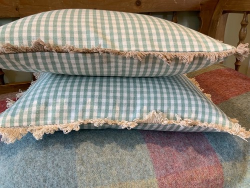 1 reversible cushion cover Susie Watson gingham + beech fan trim - Picture 3 of 3