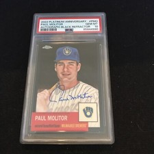 Paul Molitor 2022 Topps Chrome Platinum Auto Black Refractor 08/10 PSA 10