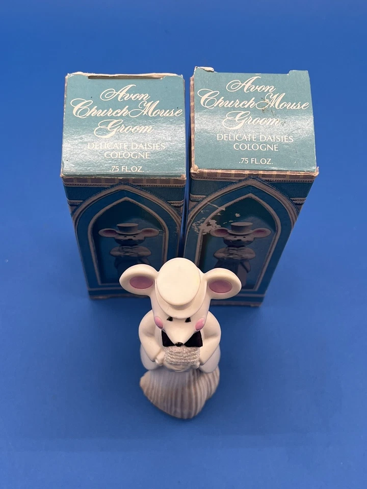 Lote 2 De Colección Avon Iglesia Ratón Novio - Delicadas Margaritas Colonia .75 Fl Ozs Foto 2 de 2