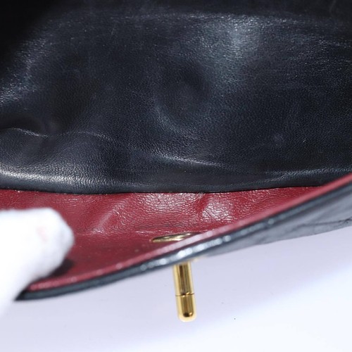 CHANEL Matelasse Chain Shoulder Bag Lamb Skin Black CC Auth 72241A - 第 23/24 張圖片